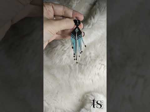 Серьги из бисера бирюзовые - фото 1 - id-p2365522883