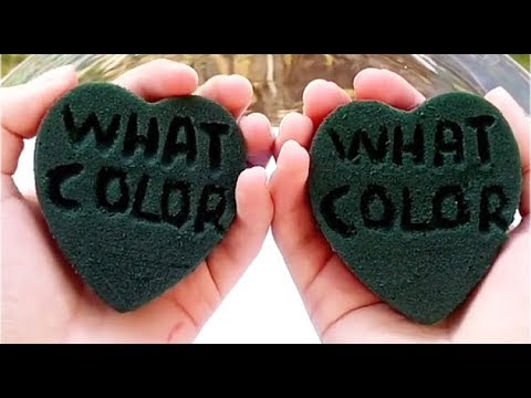CRUSHING SOAKING FLORAL FOAM GLITTER BOMB GUESS THE COLOUR MOST SATISFYING VIDEO
