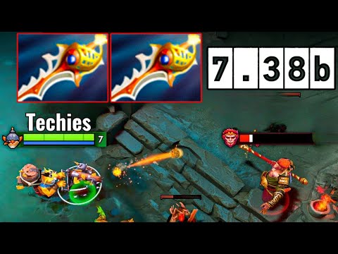 372K Damage Dealt Techies Machine Gun🔥🔥 47Kills x2 Divine Rapier Brutal Right Click in 7.38b🔥🔥