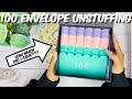100 ENVELOPE SAVINGS CHALLENGE UNSTUFFING | SHE SAID YES UNBOXING | CASH STUFFING | CASH ENVELOPES
