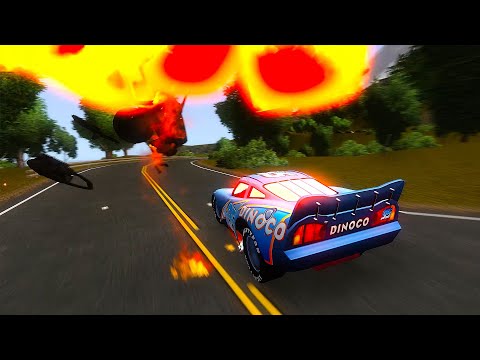 Crazy Dinoco McQueen Crashes - GTA 4 Real Car Crashes Ep.38