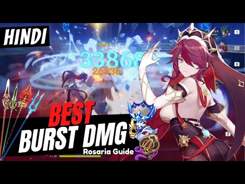 [Hindi] ROSARIA BURST DAMAGE! Best Rosaria Guide - Artifacts, Weapons & Teams | Genshin Impact