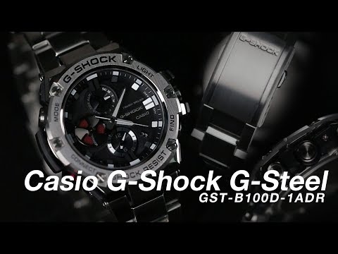 Casio G-Shock G-Steel GST-B100D-1ADR Men Black Dial Stainless Steel Strap-1