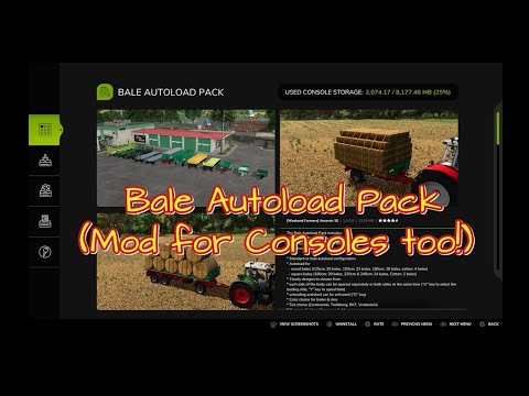 Bale Autoload Pack mod for Farming Simulator 25 (yes, it works on consoles!)