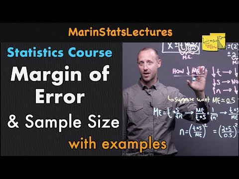 Margin of Error & Sample Size for Confidence Interval | Statistics Tutorial #11| MarinStatsLectures