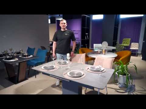 Кухонный стол раздвижной Альер (140х80) столешница керамика в Петрозаводске - видео 3