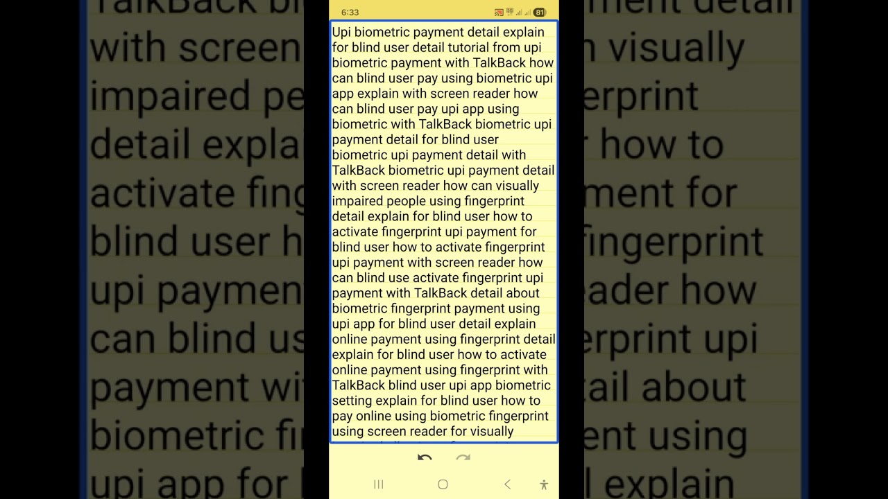 Finally Biometric UPI Payment for Blind Users – How to Enable It accessible online payment 