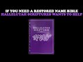 IF YOU NEED A RESTORED NAME BIBLE HALLELUYAH SCRIPTURES WANTS TO HELP