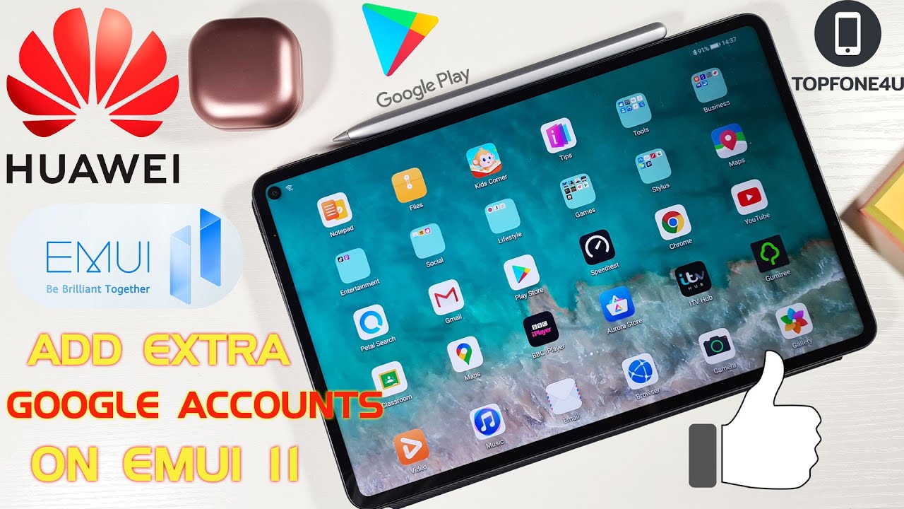 How to Add Extra Google Accounts on Huawei MatePad Pro with EMUI 11 or Any Huawei Device in 2021