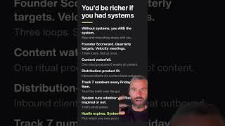 You’d be richer if you had systems. here’s why