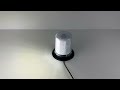 LED maják - biely / 128x1,5W LED / 10-30V / ECE R10 / pevná montáž (ø154x149mm) - Video Youtube