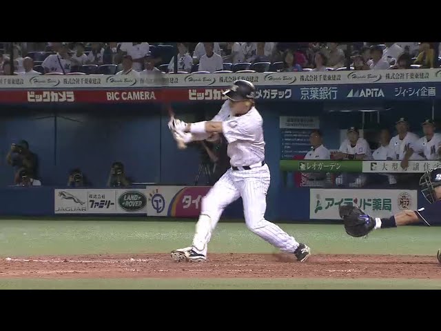 【3回裏】マリーンズ・角中 センターへの勝ち越しタイムリーヒット!! 2016/8/30 M-Bs
