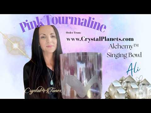 Pink Tourmaline, Palladium Crystal Tones® Alchemy Crystal Singing Bowl 7" F#0