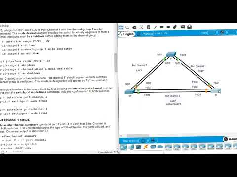 6.2.4 packet tracer - configure etherchannel