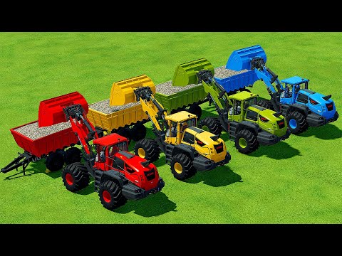 TRANSPORT STONES WITH COLORED CLAAS WHEEL LOADER - Farming Simulator 22