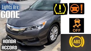 Honda Accord 2012-2018 All Lights On ABS, Traction Control, Steering Wheel and TPMS lights