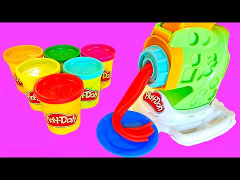 How to make Rainbow Play Doh | Играем в кухню и лепим цветные спагетти из пластилина Плей До | ASMR