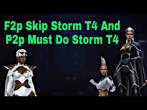 F2p Skip Storm T4 And P2p Must T4 Storm With Premium Uniform - Marvel Future Fight