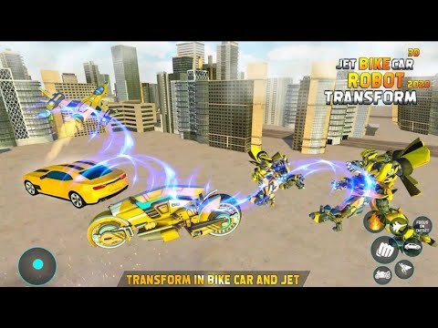 Flying Jet Bike Car 3D Robot  Tranformer 2020 Games Play #01 Video
