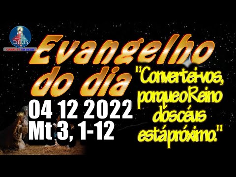 EVANGELHO DO DIA 04/12/2022 COM REFLEXÃO. Evangelho (Mt 3, 1-12)