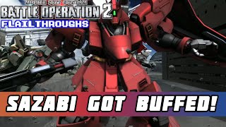 Gundam Battle Operation 2: Sazabi Tests Its New Buffs At Port Base High Tide