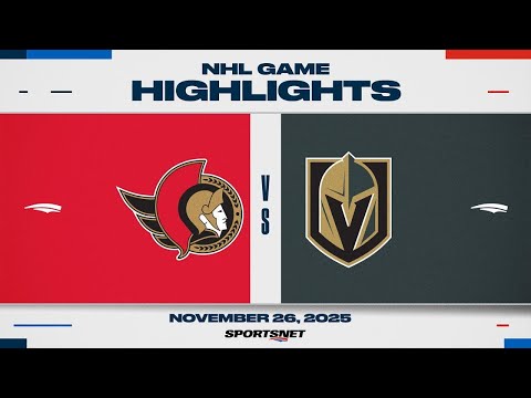 NHL Highlights | Senators vs. Golden Knights - November 26, 2025
