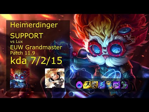 Heimerdinger Support & Twitch vs Lux & Caitlyn - EUW Grandmaster 7/2/15 Patch 11.9 Gameplay