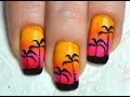 Palm Tree Sunset Gradient Nail Art Tutorial / Маникюр ...