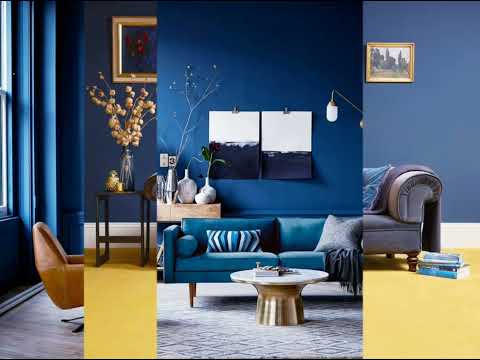 décoration salon avec un couleur bleu
