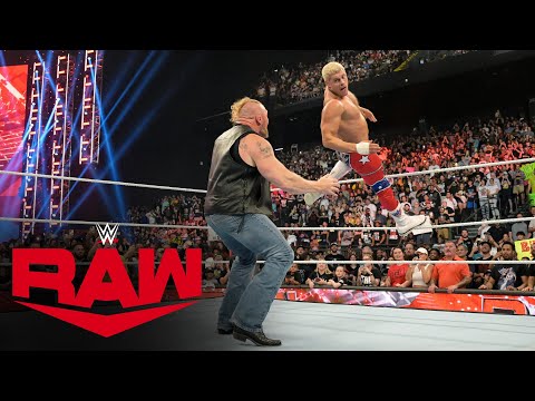 Cody Rhodes hits the Cody Cutter on Brock Lesnar!