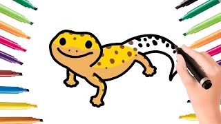 🦎 How to draw a cute gecko? Easily and simply! A drawing for kids step by step 🦎