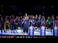 The Barça first team during the treble celebrations at Camp Nou