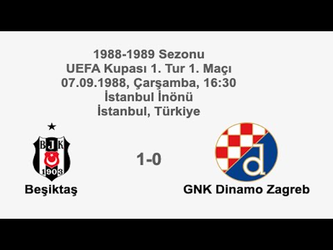 Beşiktaş 1-0 GNK Dinamo Zagreb [HD] 07.09.1988 - 1988-1989 UEFA Cup 1st Round 1st Leg