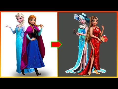 Elsa Anna Frozen Glow Up Into Chinese Girl - Disney Princesses Transformation