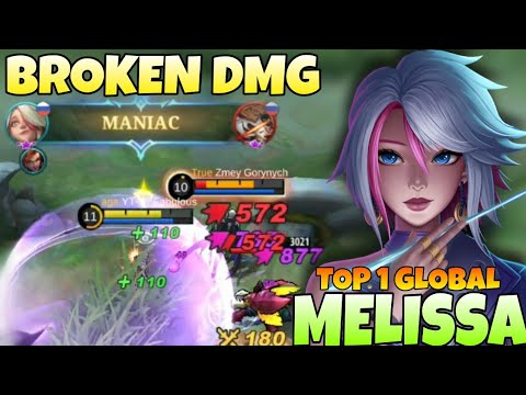 MANIAC! Crazy DMG MELISA With Inspire 100% Broken! Melissa Best Build 2022  [ Top 1 Global Melissa ]