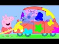 Wash The Car With Peppa Pig Family Kids Cartoon