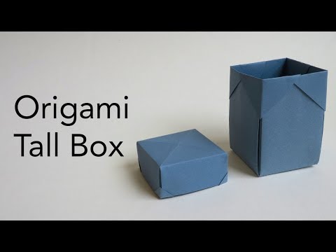 Easy Origami Tall Rectangle Box with Lid Tutorial
