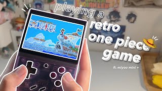🕹️ playing a retro one piece game - miyoo mini plus unboxing, aesthetic gameplay