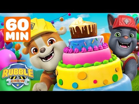 Rubble Celebrates the Crew's Birthdays! w/ Charger | 60 Minute Compilation | Rubble & Crew