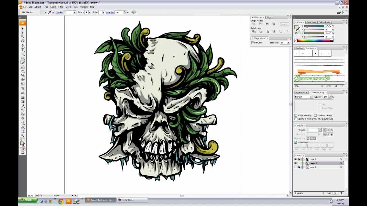 Tattoo Vector Skull Speed Drawing