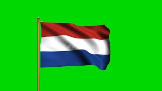 Netherlands National Flag | World Countries Flag Series | Green Screen Flag | Royalty Free Footages