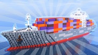 How To Build a CARGO SHIP in Minecraft (CREATIVE B