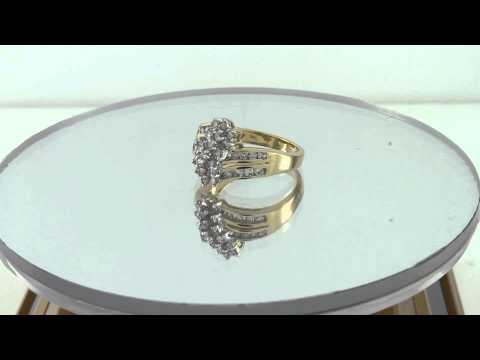 Estate 1.00Ct 14K Gold Round Diamond Flower Engagement Ring I-J /SI-I Certified