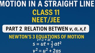 Motion in a Straight Line | v, a, x, t Relations & Newton’s 3 Equations of Motion Explained