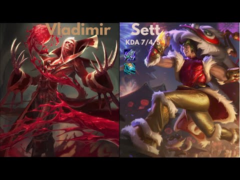 Sett vs Vladimir Top lane Gameplay 14.1
