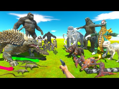 FPS Avatar Rescues Godzilla and Fights Reptiles and Mutant Primates - Animal Revolt Battle Simulator