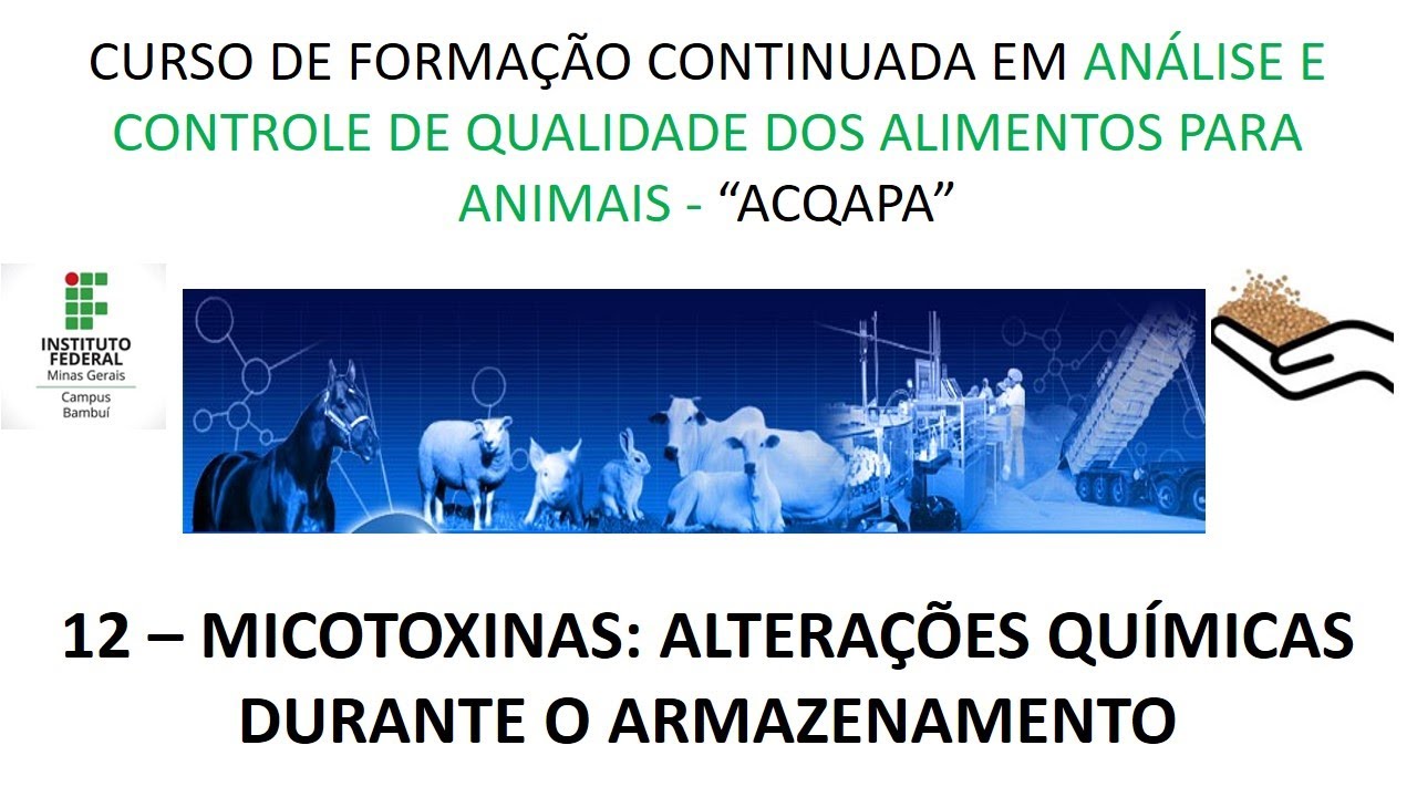 AULA 12 - CURSO FIC ACQAPA - MICOTOXINAS: ALTERAÇÕES QUÍMICAS DURANTE O ARMAZENAMENTO