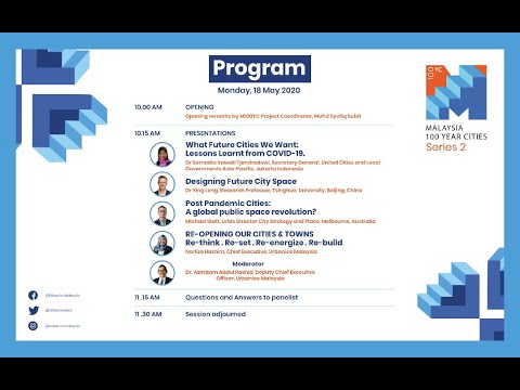 M100YC Webinar Series - Future of Cities : The New Normal of Post Covid