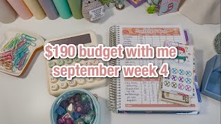 $190 weekly cash plan & completed savings challenge reallocation | budget with me | september week 4