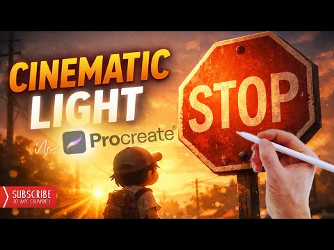 I Painted a STOP Sign Scene in Procreate 😳🔥 | Full Drawing Process